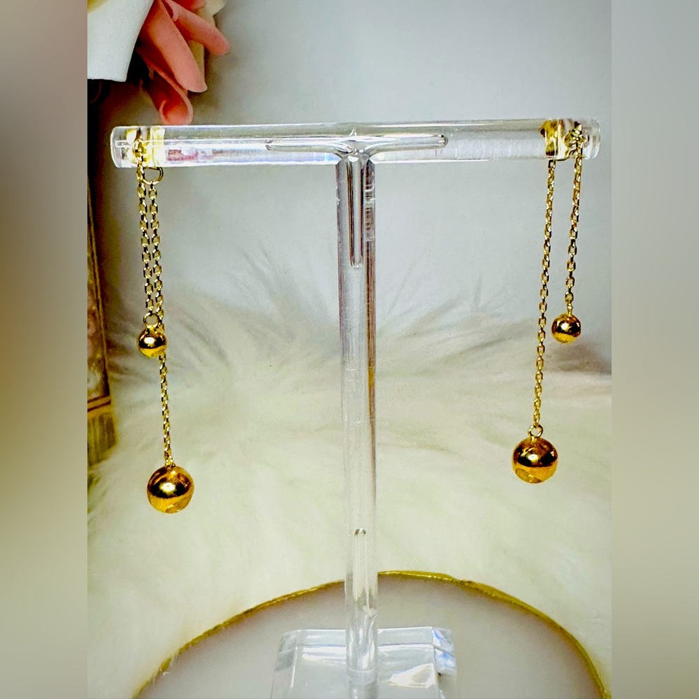 Dangling Tictac Earrings  💛 Real 18(18k) Karat Solid Gold Jewelry